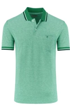 Pierre Cardin Tailored Fit Poloshirt Grünhellblau, Einfarbig