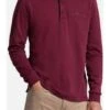 Pierre Cardin Modern Fit Longsleeve Poloshirt Weinrot, Einfarbig