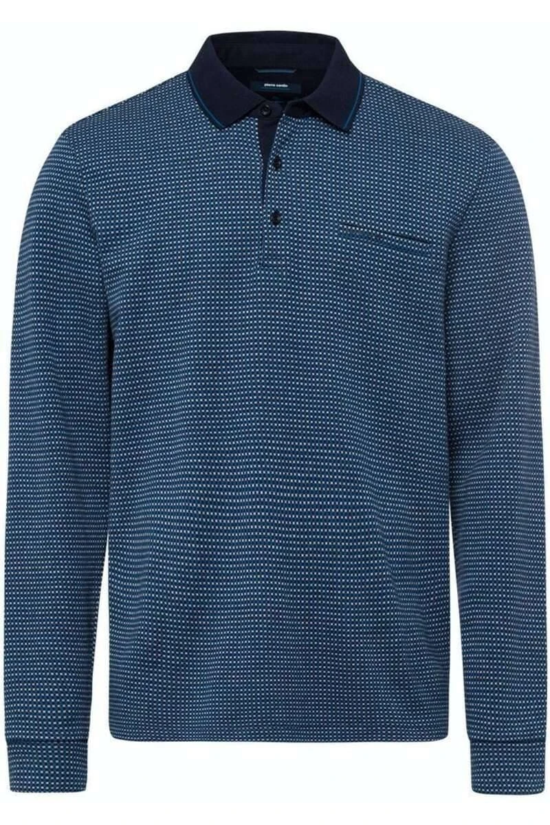 Pierre Cardin Modern Fit Longsleeve Poloshirt Blau, Gemustert 7 Pierre Cardin Modern Fit Longsleeve Poloshirt Blau, Gemustert – Bild 5