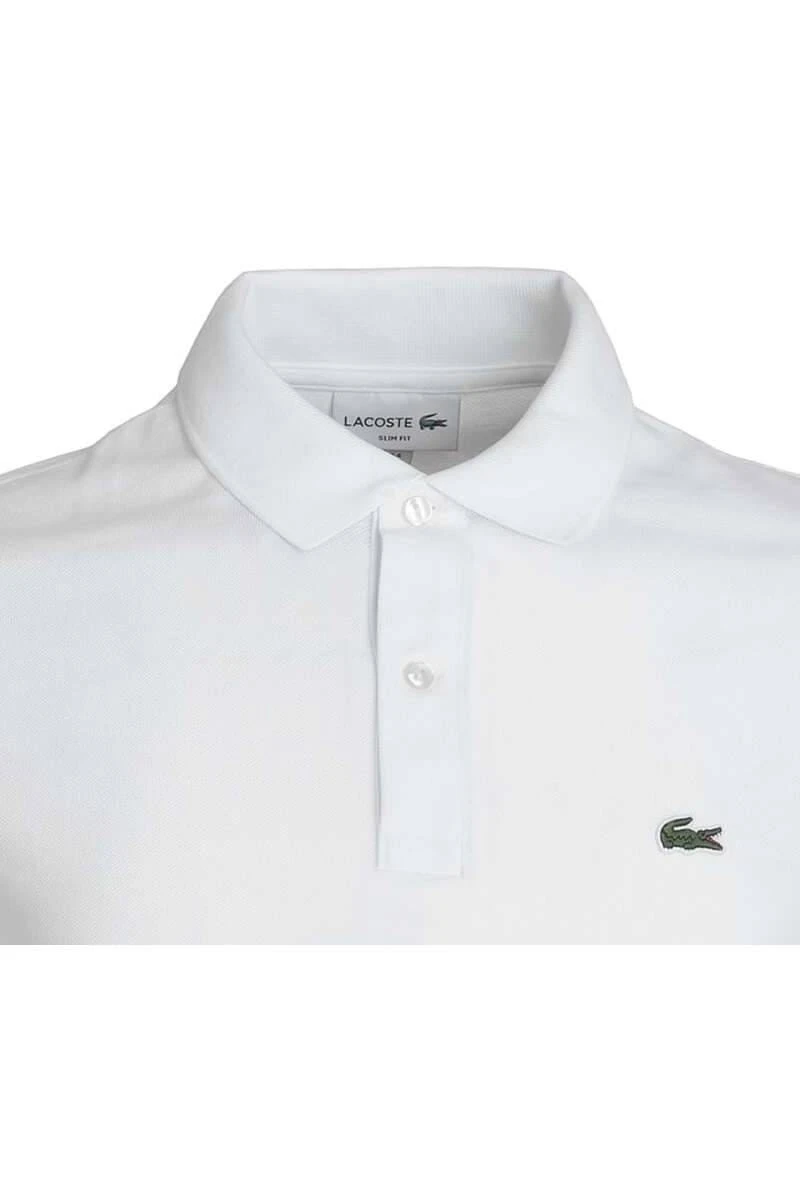 Lacoste Slim Fit Poloshirt Weiss, Einfarbig 4 Lacoste Slim Fit Poloshirt Weiss, Einfarbig – Bild 2
