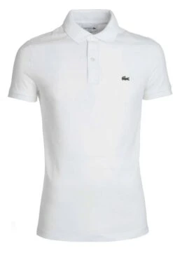 Lacoste Slim Fit Poloshirt Weiss, Einfarbig