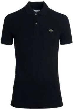 Lacoste Slim Fit Poloshirt Schwarz, Einfarbig
