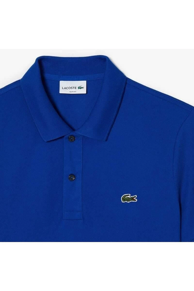 Lacoste Slim Fit Poloshirt Blau, Einfarbig 4 Lacoste Slim Fit Poloshirt Blau, Einfarbig – Bild 2