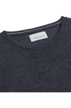 Profuomo Regular Fit Herren Pullover Rundhals Dunkelgrau -Pullover Geschäft PP2J00005C 1 800 1200x1200