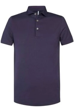 Profuomo Slim Fit Poloshirt Navy, Einfarbig