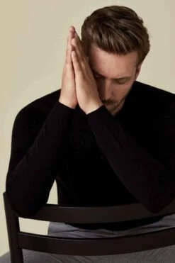 Profuomo Slim Fit Longsleeve Poloshirt Schwarz, Einfarbig -Pullover Geschäft PPTJ30003B 11 800 1200x1200