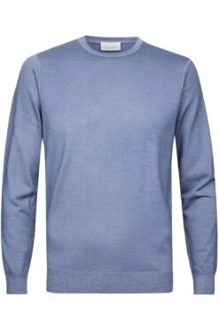 Profuomo Slim Fit Herren Pullover Rundhals Hellblau