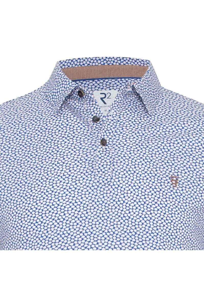 R2 Amsterdam Modern Fit Poloshirt Blau, Gemustert 4 R2 Amsterdam Modern Fit Poloshirt Blau, Gemustert – Bild 2