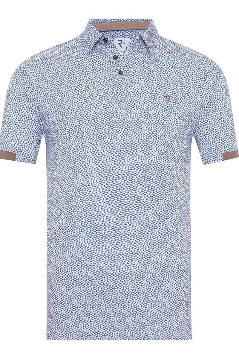 R2 Amsterdam Modern Fit Poloshirt Blau, Gemustert 3 R2 Amsterdam Modern Fit Poloshirt Blau, Gemustert