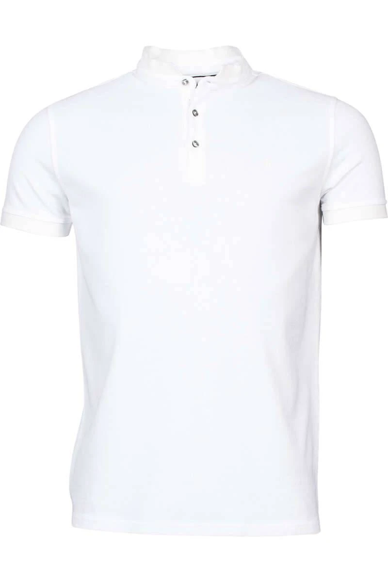 Thomas Maine Slim Fit Poloshirt Weiss, Einfarbig 3 Thomas Maine Slim Fit Poloshirt Weiss, Einfarbig