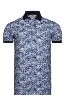 Thomas Maine Tailored Fit Poloshirt Blau, Gemustert