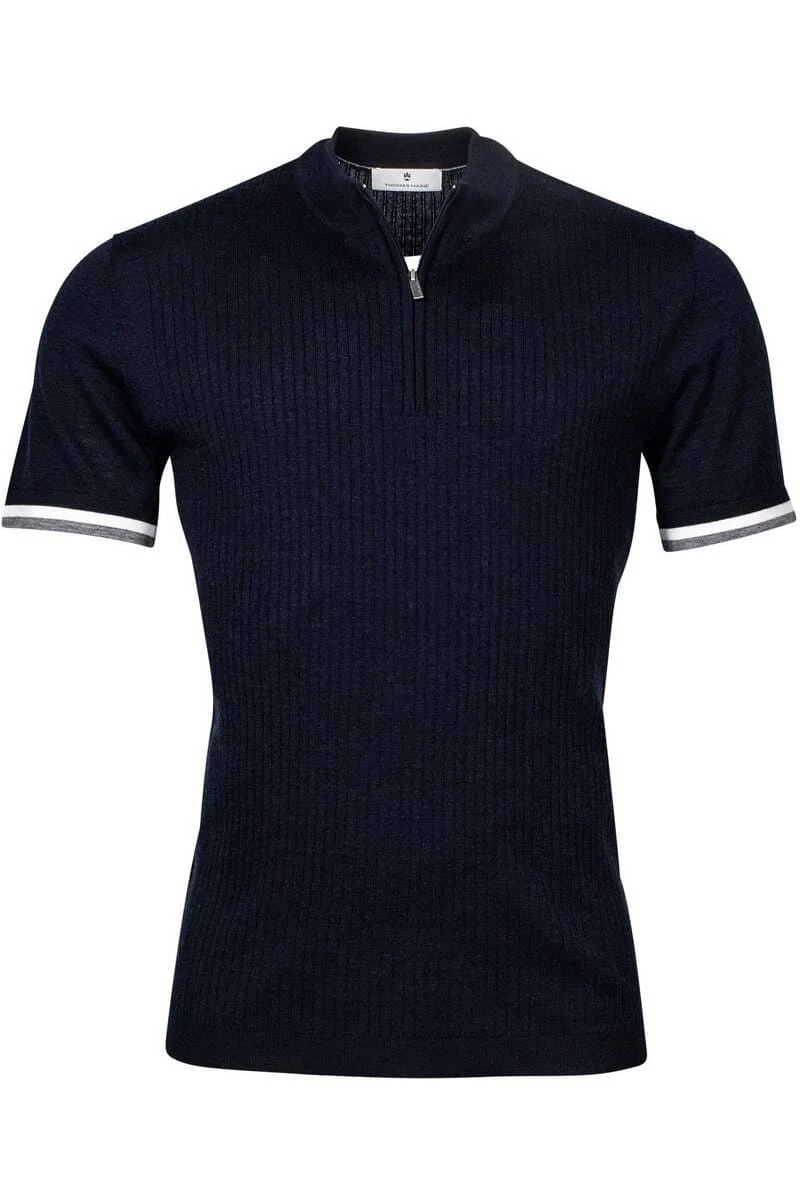 Thomas Maine Tailored FitTroyerZip Navy 3 Thomas Maine Tailored FitTroyerZip Navy