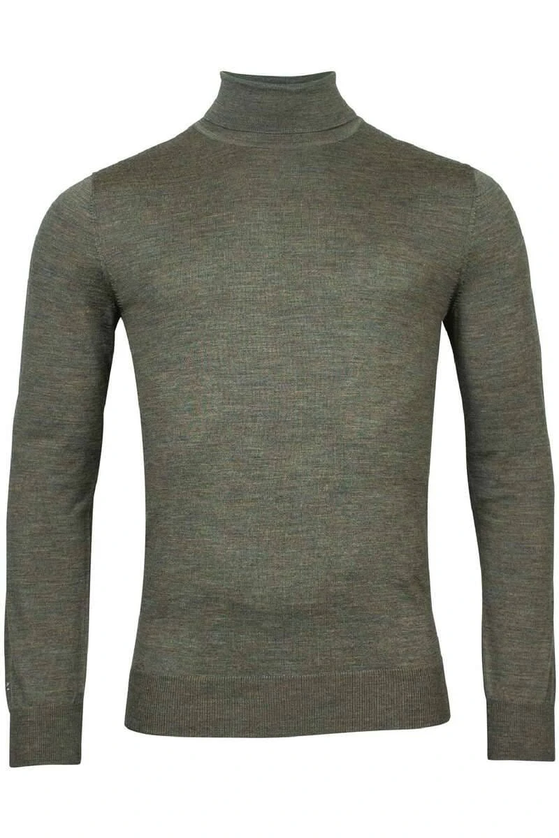 Thomas Maine Tailored Fit Herren Rollkragenpullover Dunkelgrün 3 Thomas Maine Tailored Fit Herren Rollkragenpullover Dunkelgrün