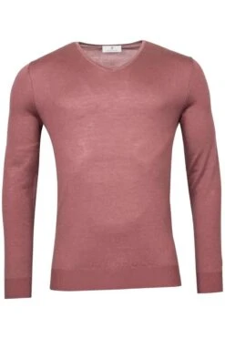 Thomas Maine Tailored Fit Herren Pullover V-Ausschnitt Rot