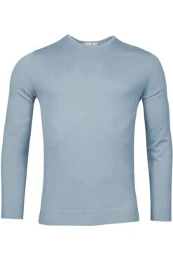Thomas Maine Tailored Fit Herren Pullover Rundhals Hellgrau
