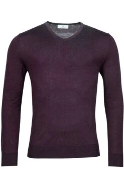 Thomas Maine Tailored Fit Herren Pullover Rundhals Aubergine