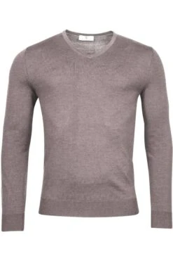 Thomas Maine Tailored Fit Herren Pullover Rundhals Taupe