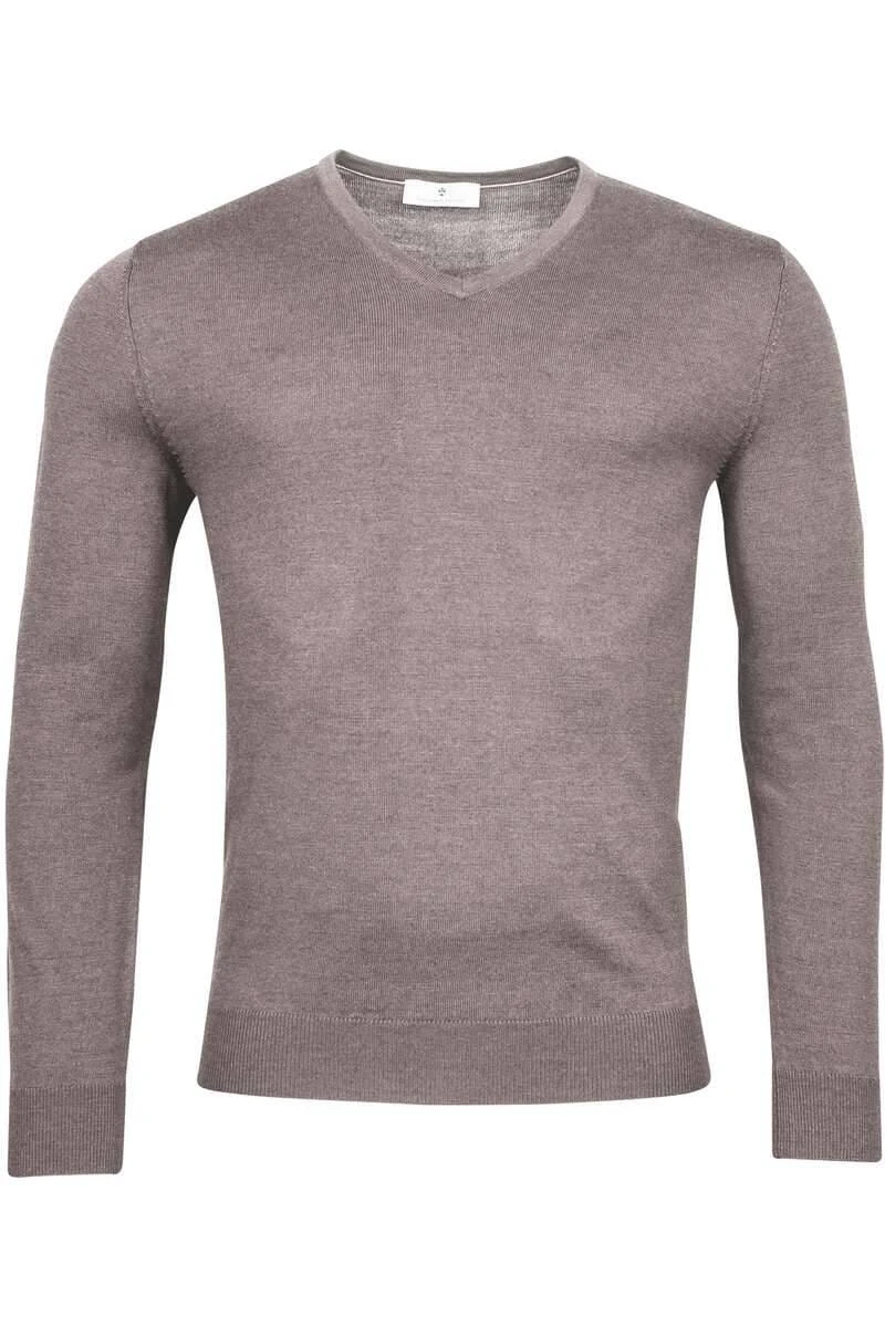 Thomas Maine Tailored Fit Herren Pullover Rundhals Taupe 3 Thomas Maine Tailored Fit Herren Pullover Rundhals Taupe