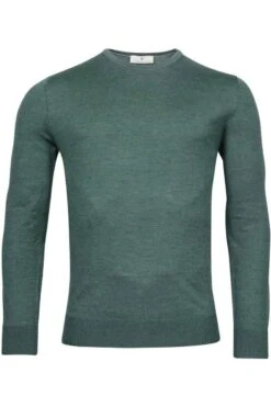 Thomas Maine Tailored Fit Herren Pullover Rundhals Dunkelgrün