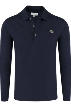 Lacoste Slim Fit Longsleeve Poloshirt Navy, Einfarbig